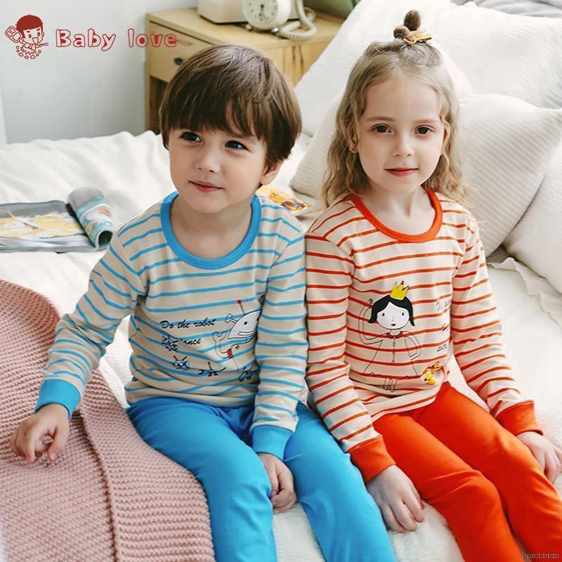 Bộ Đồ Ngủ Pijama Dài Tay In Họa Tiết Hoạt Hình Cho Bé