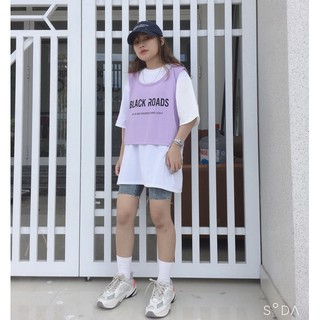 [ảnh thật] Set áo phông mix gile Black Roads