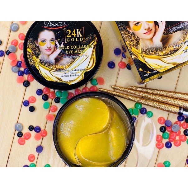 60 miếng Mặt nạ collagen mắt chiết xuất vàng giảm thâm quầng giảm nhăn vùng mắt QIANSOTO GREEN TEA