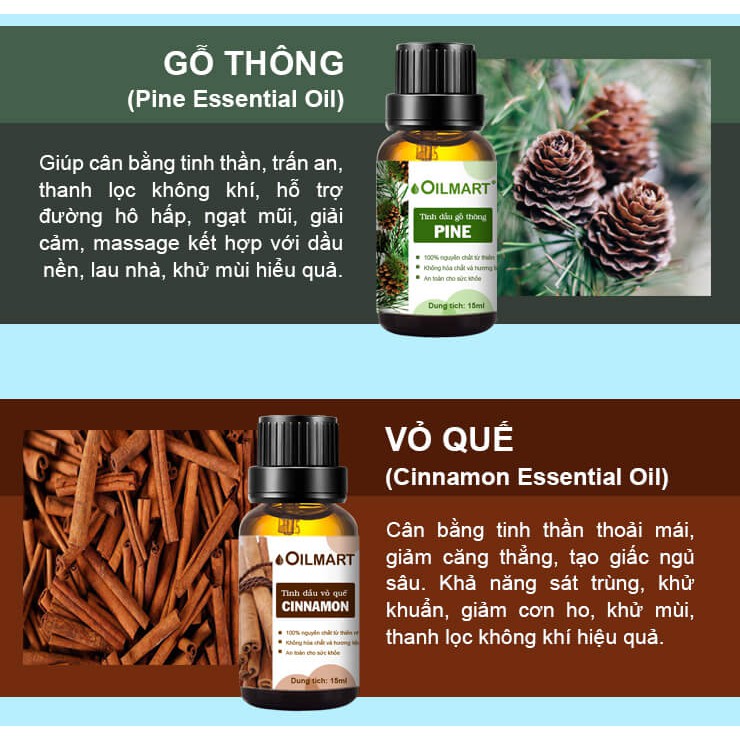 Tinh Dầu Thiên Nhiên Gỗ Thông Oilmart Essential Oils Pine