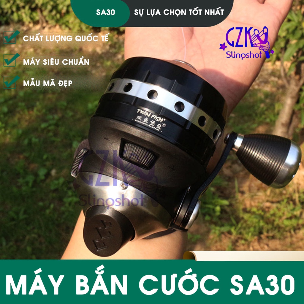 Máy thu cước SA30 cao cấp cho cần câu cá, ná bắn cá, máy thu cước chất liệu thép, vòng tua lớn