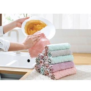 Giẻ rửa bát hai mặt thấm hút mạnh Khăn Lau Chén Dĩa Hai Mặt Chất Liệu Dày Dặn Thấm Hút Dầu Nhanh Khô Chống Dầu Mỡ Tiện Dụng Khăn lau bếp đa năng combo siêu thấm 2 mặt - khăn nhà bếp - giẻ lau bếp