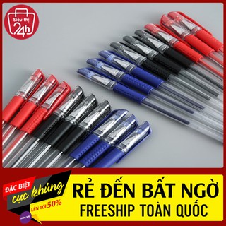 Bút bi nước ngòi 0.5mm viết nét đẹp và mực ra đều gồm 3 màu xanh dương/đỏ/đen