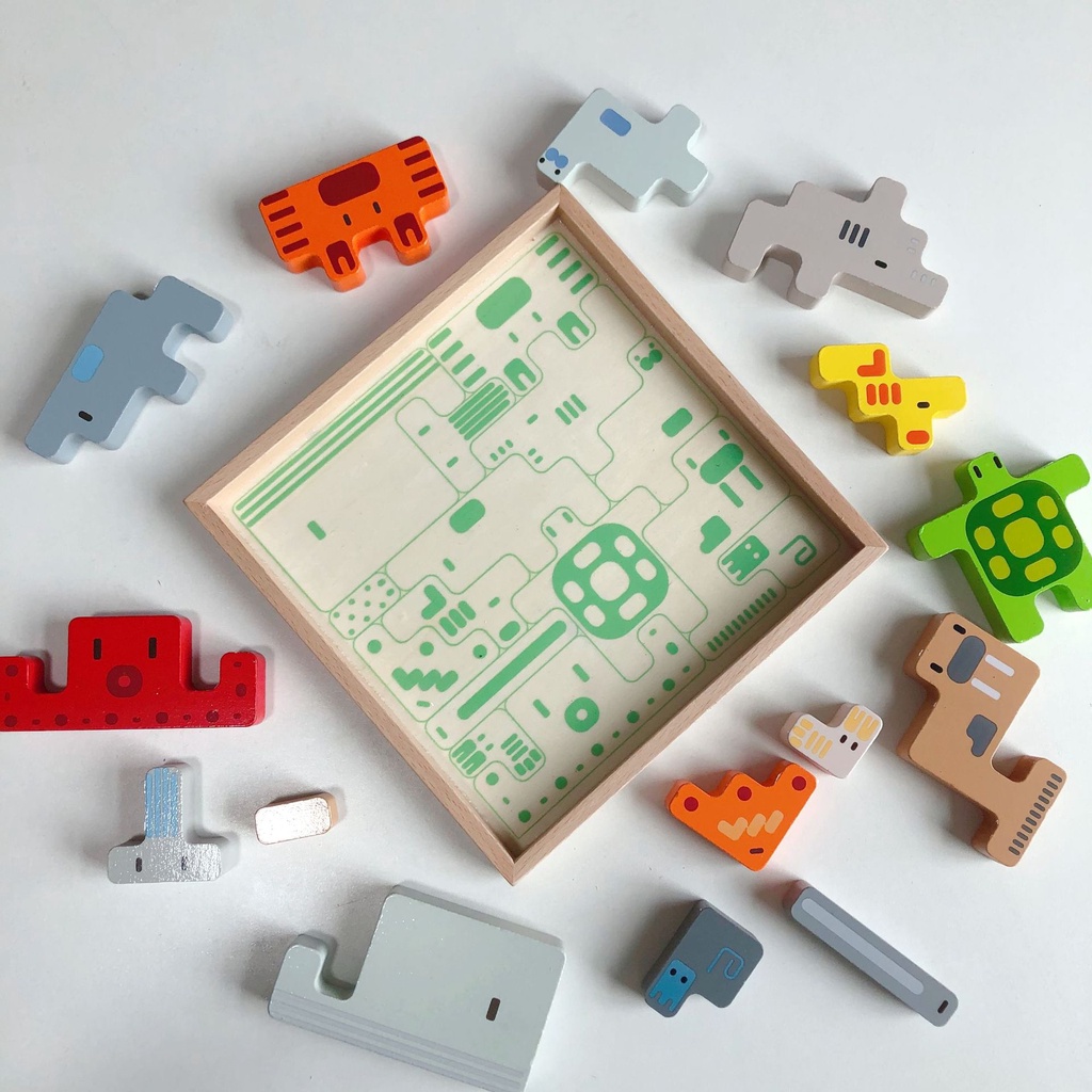 Bộ Đồ Chơi Xếp Hình Gỗ 3D Phát Triển Trí Thông Minh