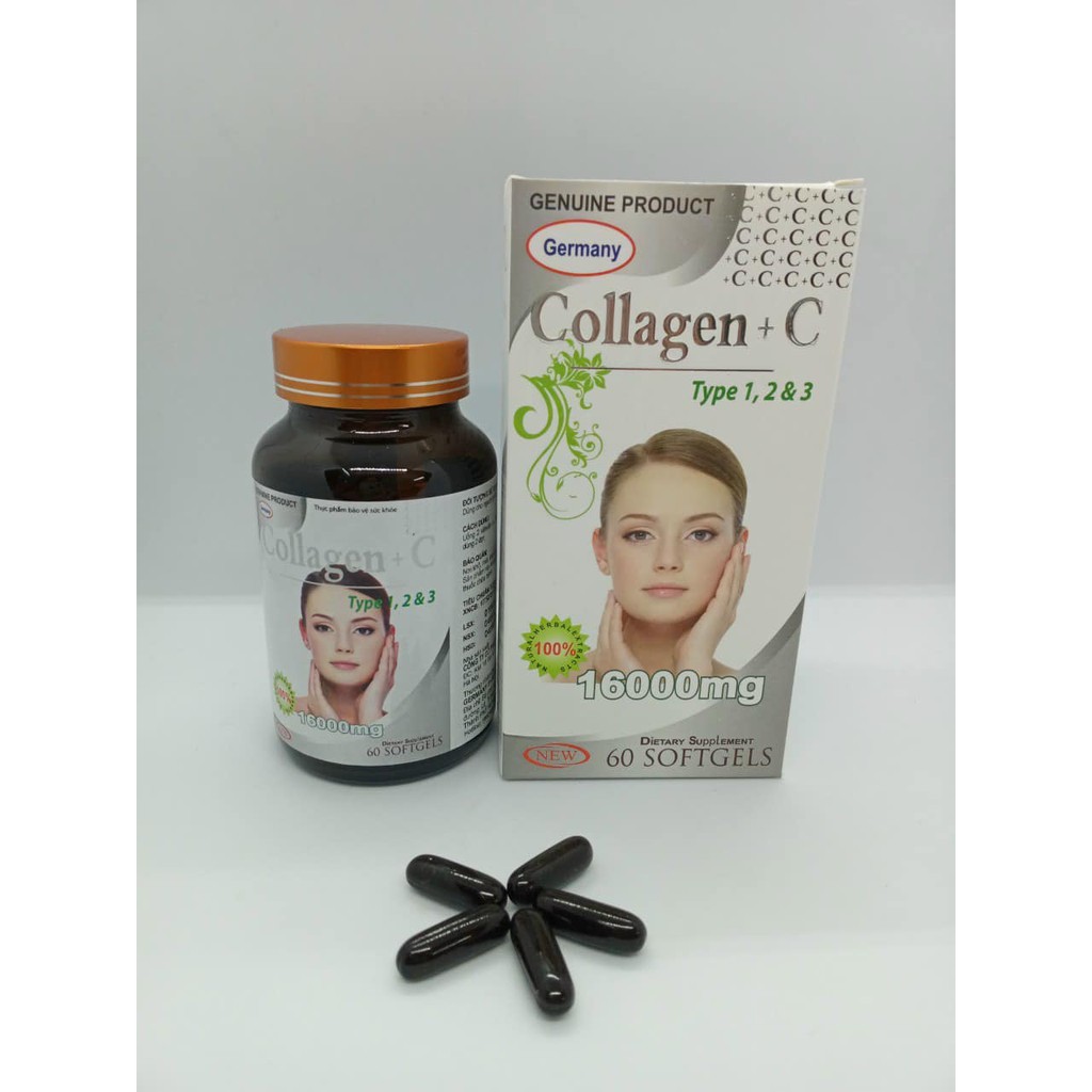 Viên uống đẹp da Collagen +C Type 123 giảm thâm nám tàn nhang - Hộp 60 viên