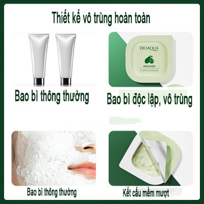 Mặt nạ bùn đất sét Quả bơ Cao Cấp BIOAQUA dưỡng ẩm, làm trắng, tăng cường độ ẩm Nội địa trung