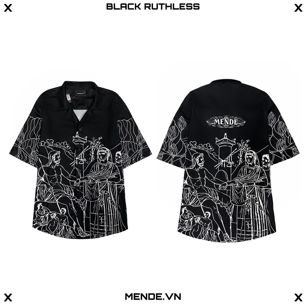 [Mã INCU50 giảm 50k đơn 250k] MENDE - Black Ruthless - áo sơ mi tay ngắn MENDE chính hãng