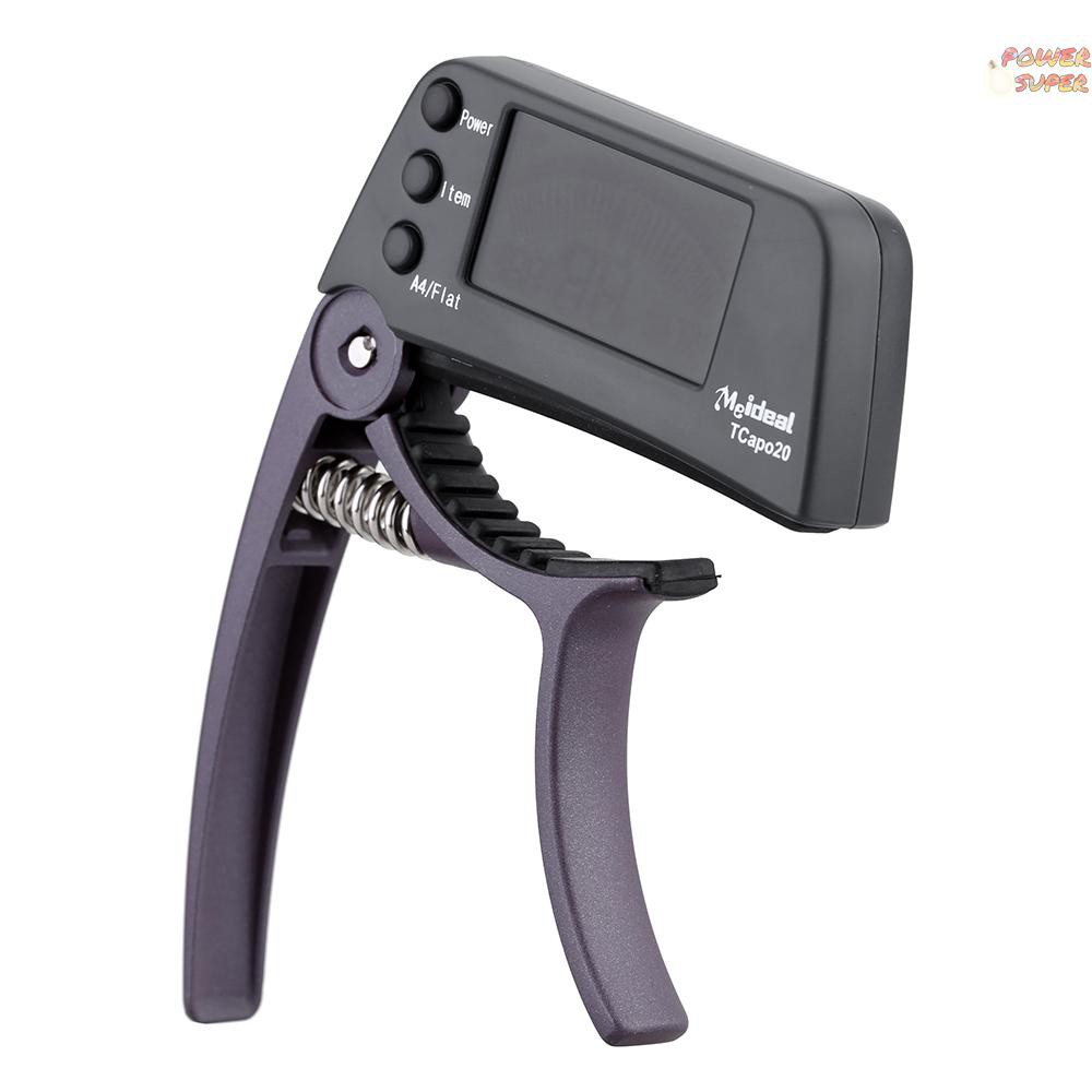 PSUPER TCapo20 Multifunctional Aluminum Alloy 2-in-1 Guitar Capo Tuner with LCD Screen for Normal Acoustic Folk Electric Guitar Chromatic Bass