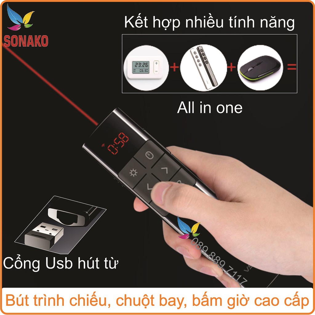 Bút Trình Chiếu Slide Chuột Bay Cao cấp VSON N81 - Sonako