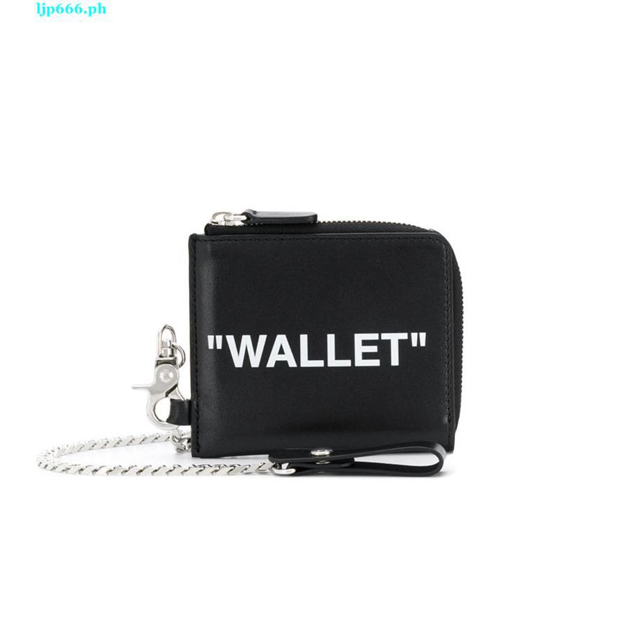 Off White Ví Da Bò Có Khóa Kéo Thời Trang 2022