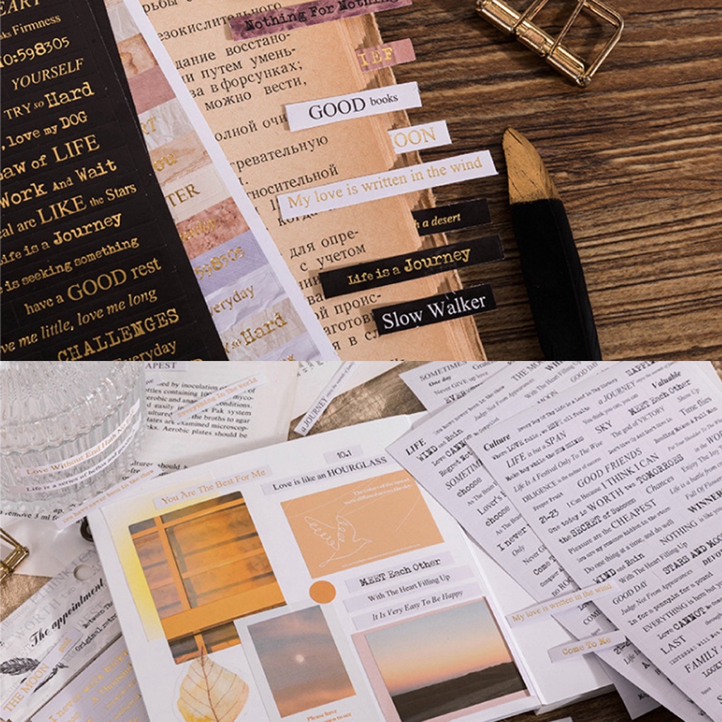 Set 4 tấm sticker câu quotes tiếng anh