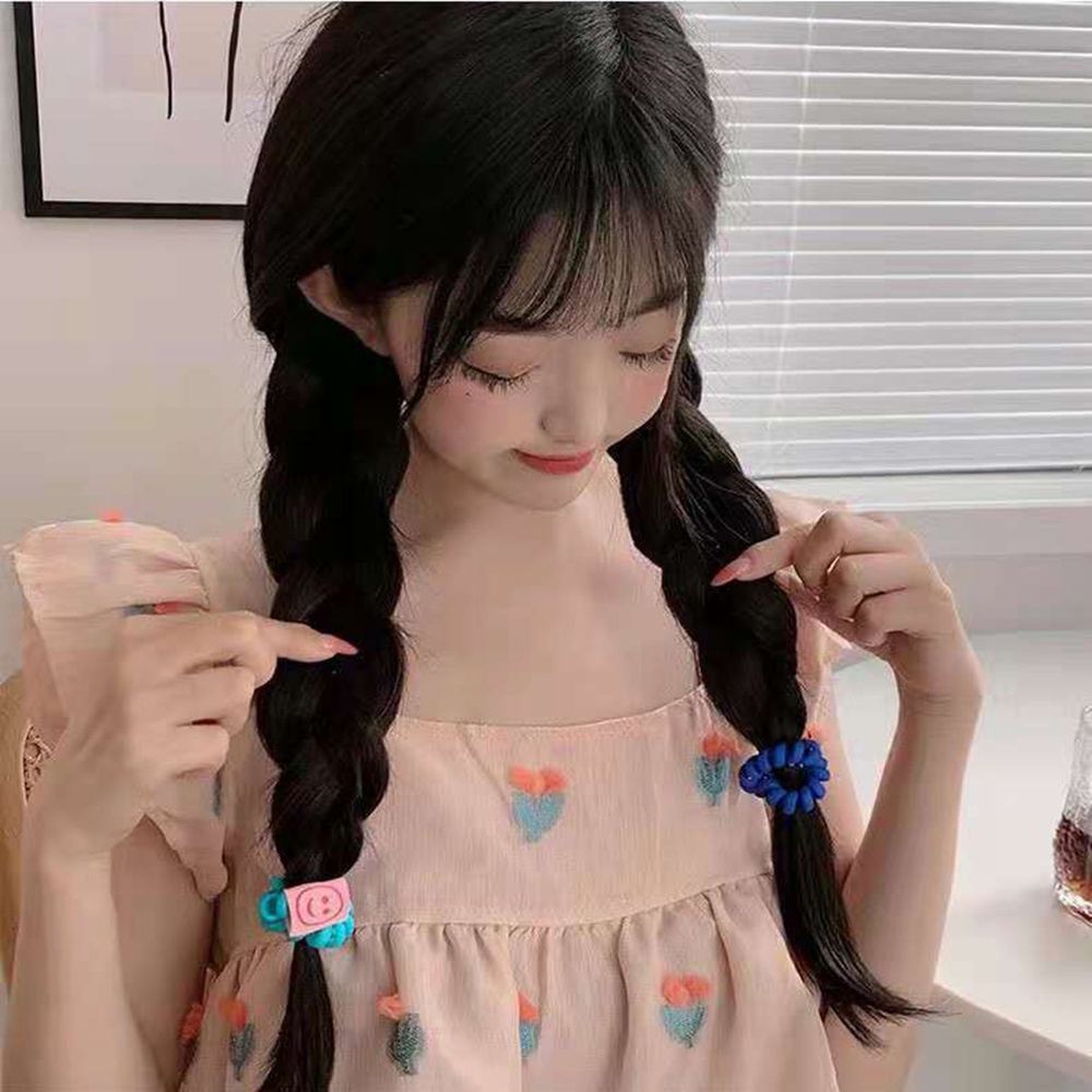 Dễ Thương Dây Buộc Tóc Bằng Nhựa Họa Tiết Mặt Cười Màu Kẹo Phong Cách Hàn Quốc Cho Nữ