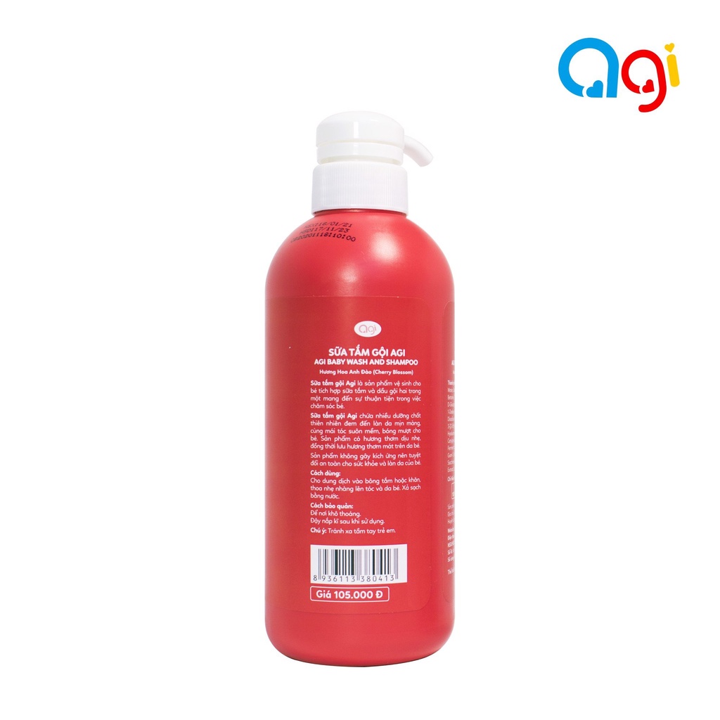 Sữa Tắm Gội Cho Bé AGI 500ml