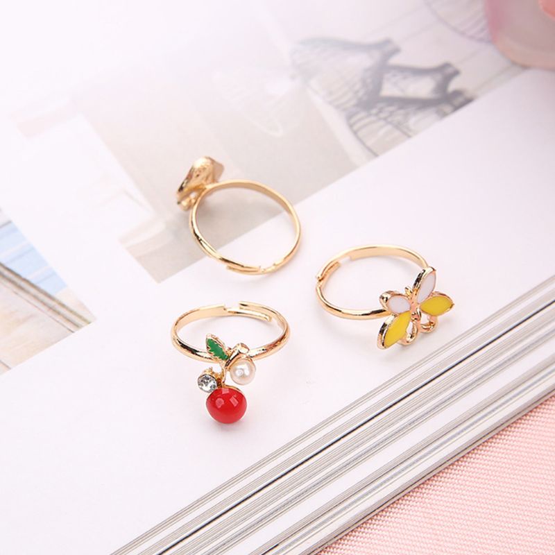 36 Nhẫn bằng hợp kim hình hoạt hình dễ thương dành cho trẻ em
