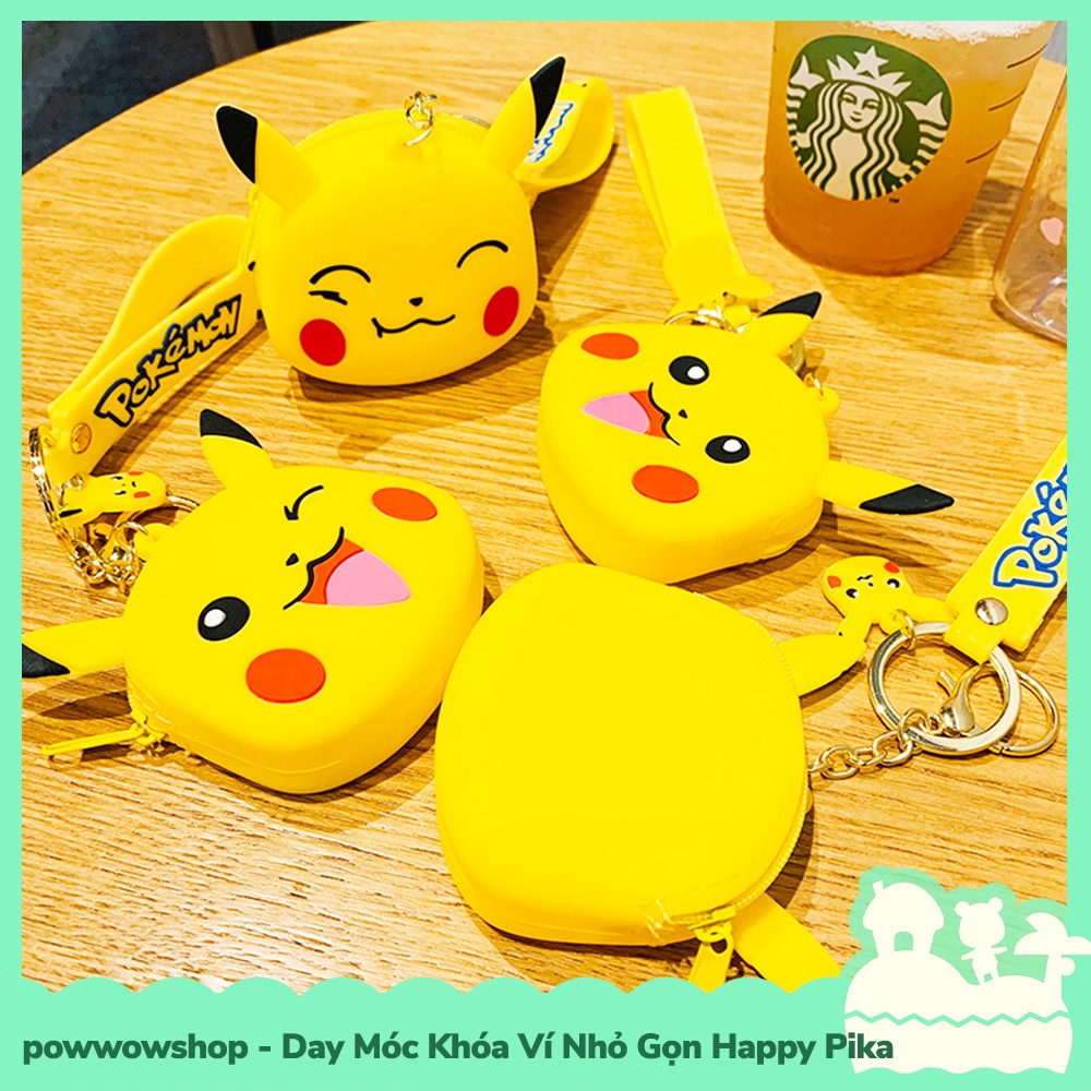 [Sẵn VN - Hỏa Tốc] Dây Móc Khóa PVC Kiểu Dáng Ví Cầm Tay Nhỏ Gọn Happy Pika