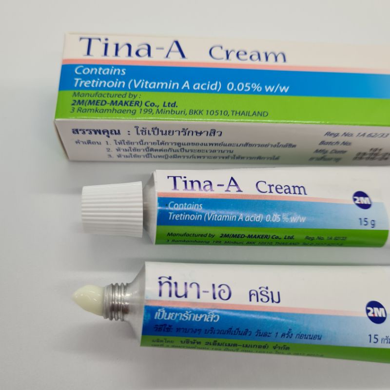 (15g) Tina - A Tretinoin 0.05% Thái Lan - Retin A mới , acnetina mới - Kem dưỡng da mụn, chống lão hóa