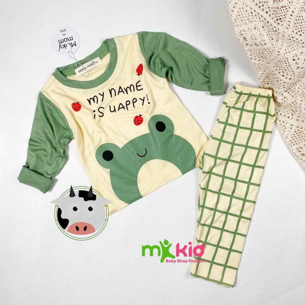 Bộ Thun Lạnh Dài Tay Cho Bé 💖 Bộ Thu Đông Dài Tay Minky Mom Cho Bé Trai Bé Gái Với Các Hình Thú Siêu Kute