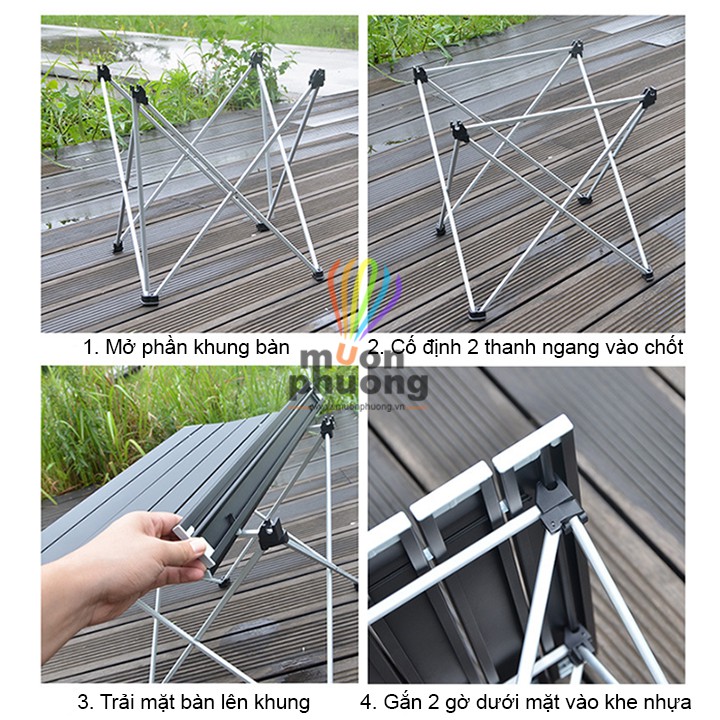 [FRSHIP70K] Bàn xếp dã ngoại cắm trại nhôm size M 5641 siêu nhẹ - MUÔN PHƯƠNG SHOP