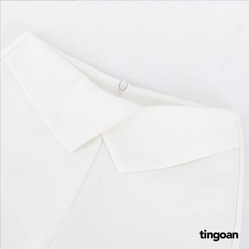 Quần short lưng cạp cao form fit xuông vạt bẻ trắngtingoan NO LOVE SHORT/WH