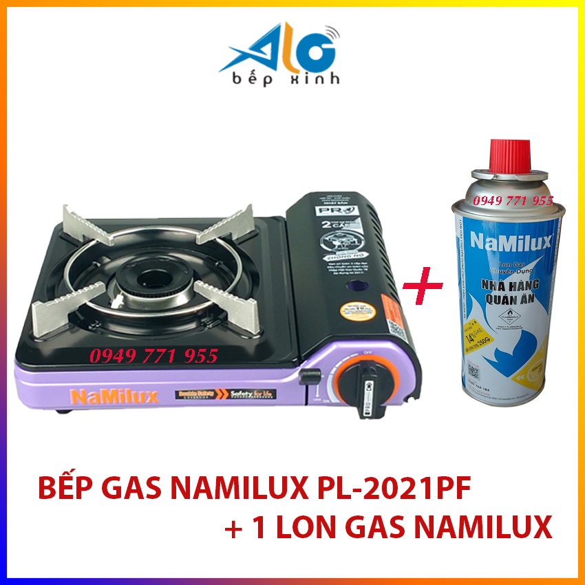 Bếp ga mini Namilux PL2021PF / PL-2021PF - Chống cháy nổ - Mẫu mới tuyệt đẹp - Có 2 màu TÍM và Đỏ - BH 6 t - Bếp xinh