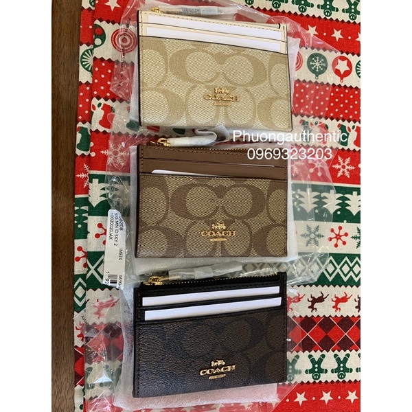 Ví Coach cardholder mini skinny ID case signature AUTHENTIC