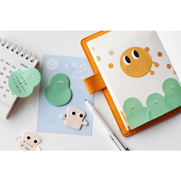 Set sticky note hoạt hình Lovers, nhiều màu pastel, cắt hình thù ngộ nghĩnh cực dễ thương - set 2 mẫu