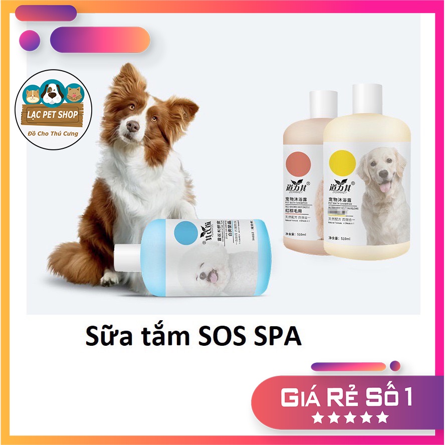 Sữa tắm chó mèo SOS đặc biệt cho các SPA thú cưng chuyên nghiệp 510ml Mềm mượt lông mùi thơm dịu nhẹ sạch ve rận