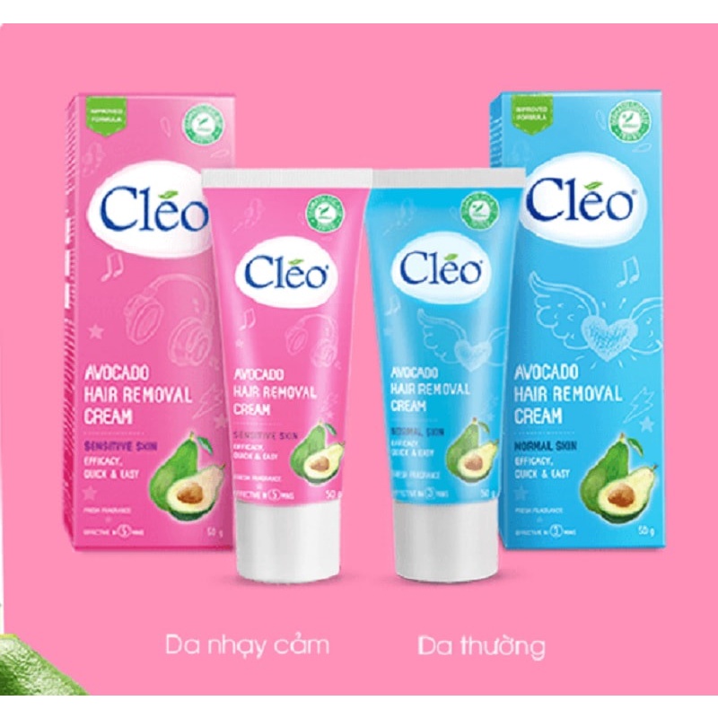 Kem tẩy lông cleo Avocado Hair Removal Cream 50g chiết xuất từ bơ