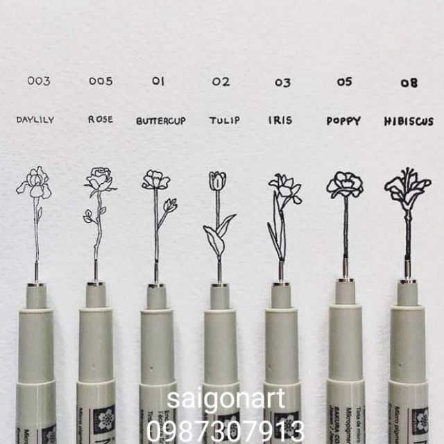 Bút Kim Line Đi Nét, Bút Lông Thư Pháp Chính Hãng SAKURA PIGMA MICRON