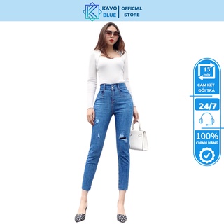 Quần Bò Nữ KAVO BLUE Dáng Baggy Co Giãn 4 Chiều BY924-28