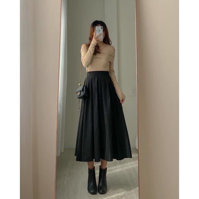 [SẴN/VIDEO] CHÂN VÁY XÒE XẾP LY DÁNG DÀI VINTAGE CHE KHUYẾT ĐIỂM SIÊU XINH