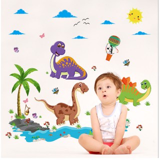 Decal dán tường khu vườn khủng long
