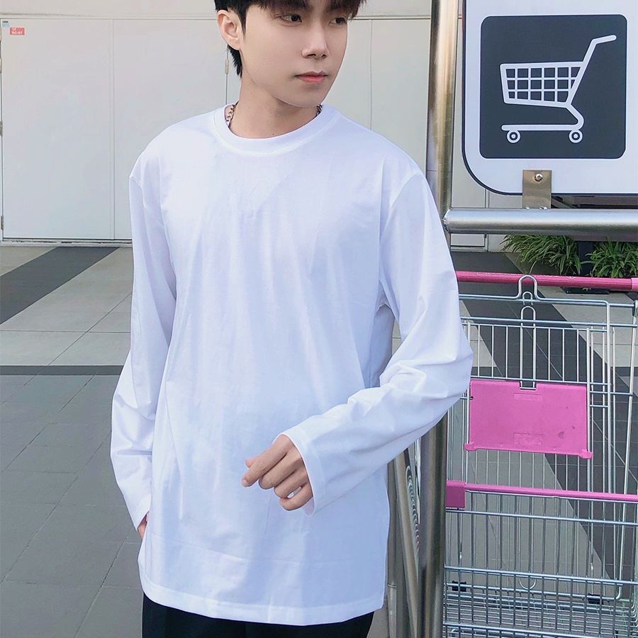 Áo Thun Nam Nữ Dài Tay Unisex. Áo thu đông trơn tay dài cổ tròn basic giữ nhiệt form vừa | BigBuy360 - bigbuy360.vn