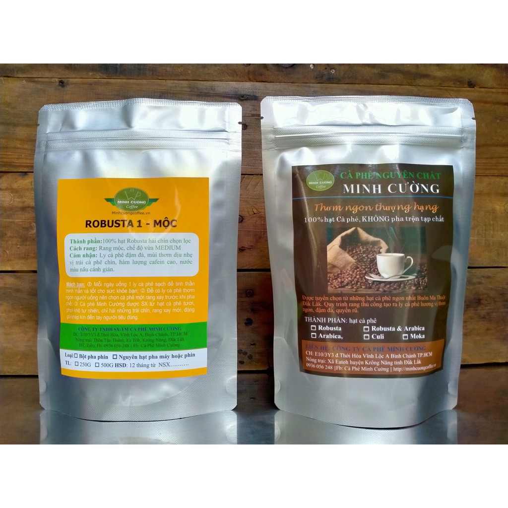 100GR Cà phê nguyên chất Arabica Cầu Đất kết hợp cafe Robusta Đăk Lăk hạt chín, loại NGON, gói nhỏ MẪU THỬ