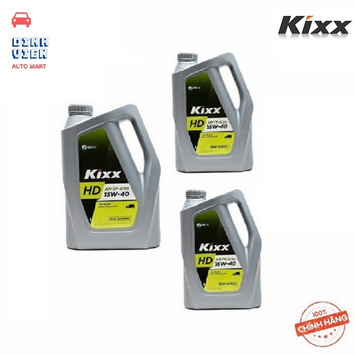 Dầu Động Cơ Kixx { loại 6 lít }HD CF-4 15W/40 6L .Dầu Bán Tổng Hợp dành cho động cơ diesel hạng nặng, đa cấp,chất lượng