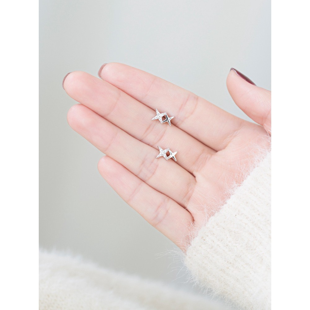 Hoa tai mạ bạc thời trang phong cách Hàn Quốc dành cho nữ