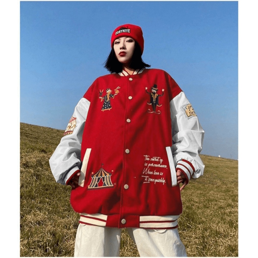 Áo Khoác Bomber Nữ Chất Dù 2 Lớp In Hình Chú Hề Đặc Sắc Form Rộng Che Nắng Chắn Gió Mặc 4 Mùa [NEW UNISEX]