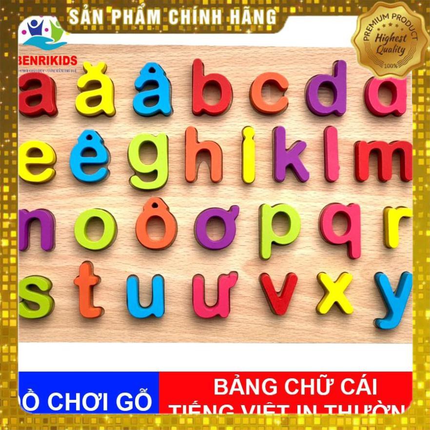 [SIÊU RẺ] Đồ Chơi Gỗ Bảng Ghép Hình Chữ Cái Tiếng Việt 30x22Cm Chữ Cái Thường