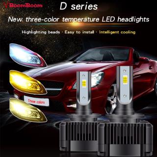Set 2 đèn pha bóng LED T6 3 màu điều chỉnh nhiệt độ thông minh D1S/D3S cho xe hơi