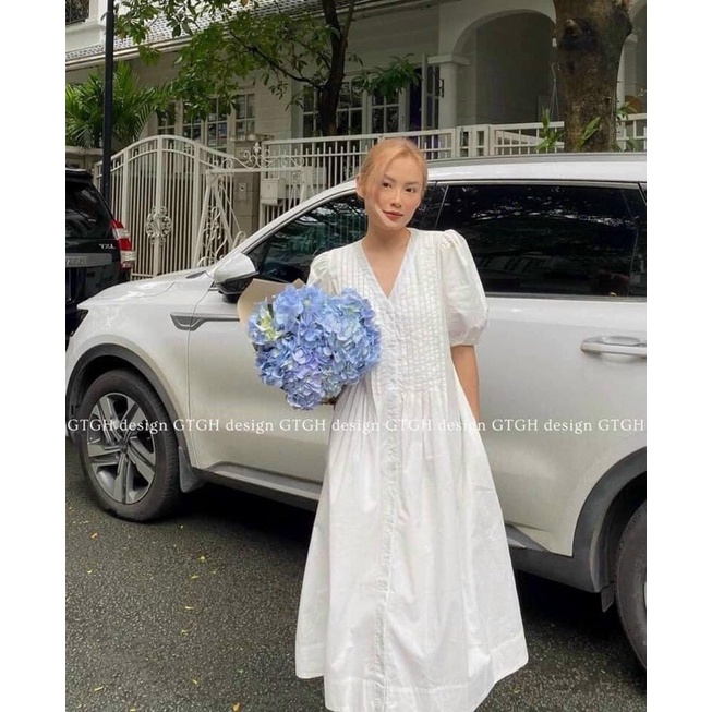 Váy babydoll xếp ly dọc dáng dài hàng hot girl