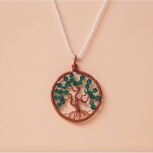 Dây cổ mặt Tree Of Life theo phong thuỷ - trang sức dây cuốn thủ công độc lạ