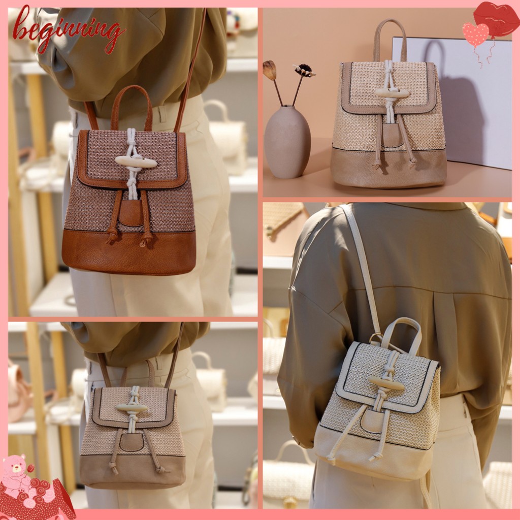 ✿Bắt Đầu✿Balo Đeo Vai Bằng Cói Thiết Kế Tinh Tế Thời Trang Cho Nữ✿