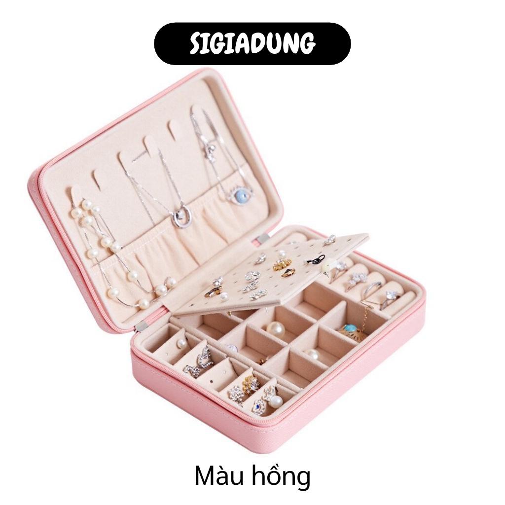 [SGD] Hộp Đựng Trang Sức - Hộp Lưu Trữ Dây Chuyền, Khuyên Tai, Nhẫn Bọc Da Pu Sang Trọng 9505