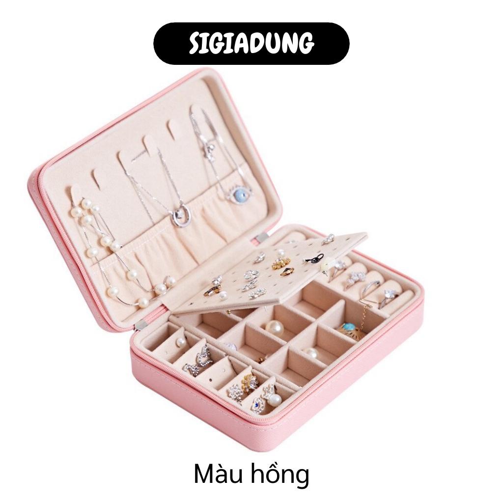 [SGD] Hộp Đựng Trang Sức - Hộp Lưu Trữ Dây Chuyền, Khuyên Tai, Nhẫn Bọc Da Pu Sang Trọng 9505