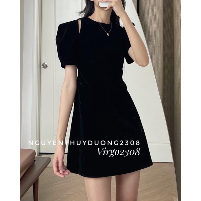 [HÀNG SẴN]VÁY-ĐẦM NHUNG ĐỎ TAY BỔNG HỞ VAI SIÊU XINH | BigBuy360 - bigbuy360.vn