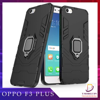 Ốp lưng Oppo F3 Plus/ R9s Plus iron man chống sốc kèm nhẫn iring chống xem video tiện lợi