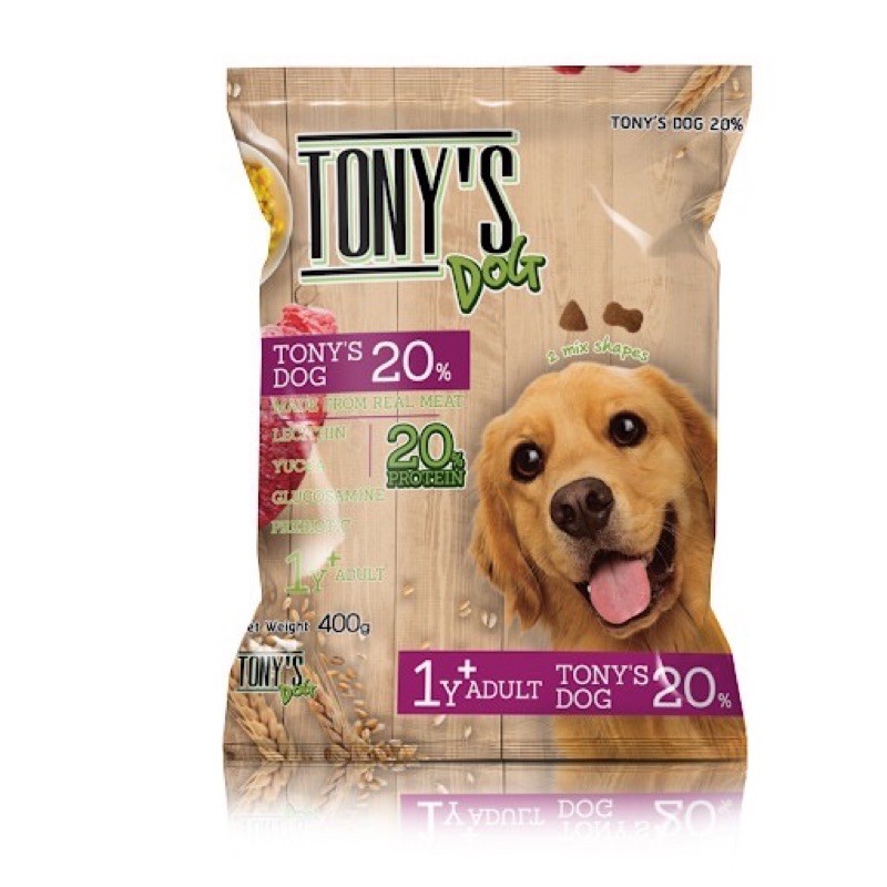 Thức ăn hạt cho chó Tony Dog Adult gói 400g(chó trưởng thành)