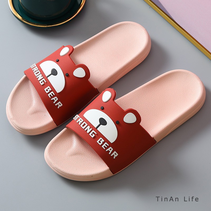 Dép Quai Ngang Mẫu Strong Bear, Unisex Thời Trang Nam Nữ Cá Tính