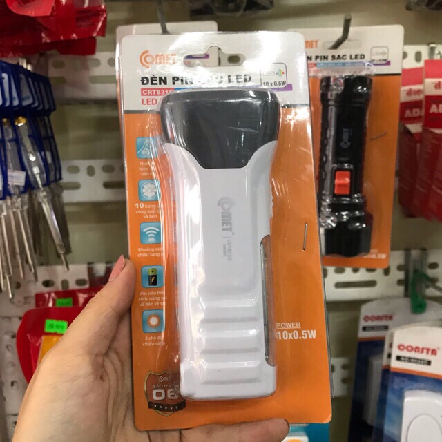 Đèn pin sạc Led Comet Crt831g siêu gọn siêu sáng
