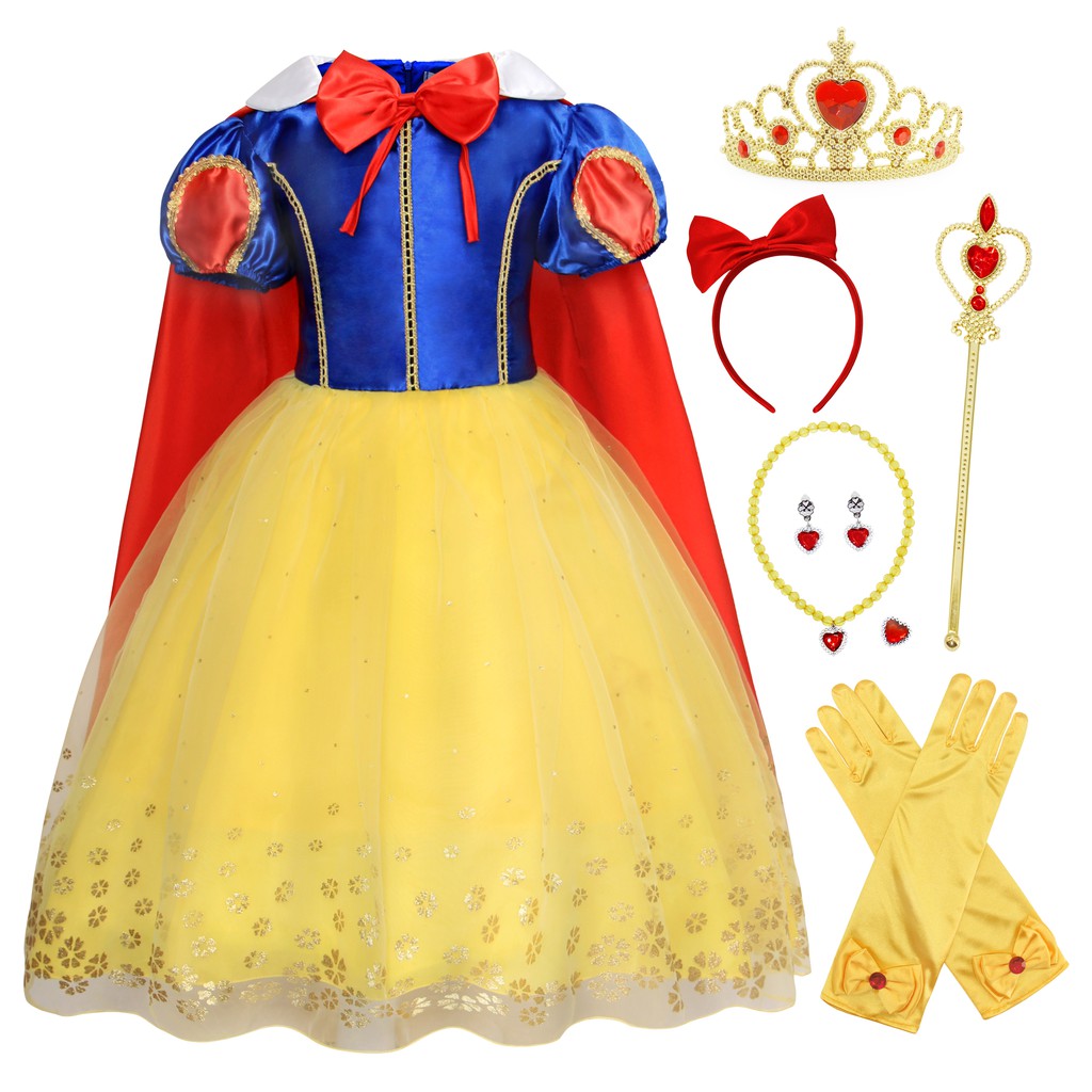 Đầm công chúa bạch tuyết hóa trang halloween cho bé gái
